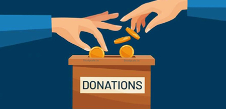 Hands giving or supporting community
